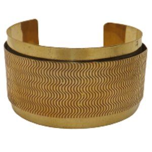 Textured Two-Tiered Gold Cuff Bracelet